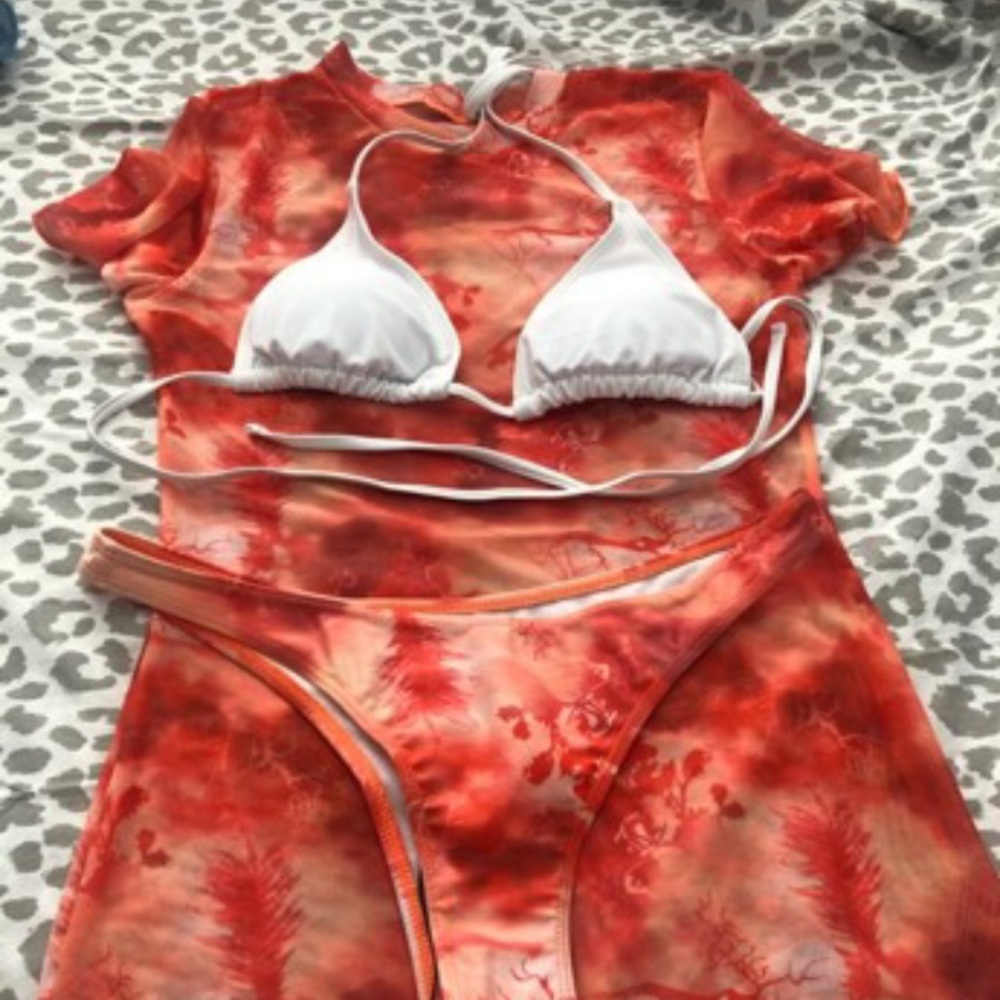 3 piece bathing suit with cover